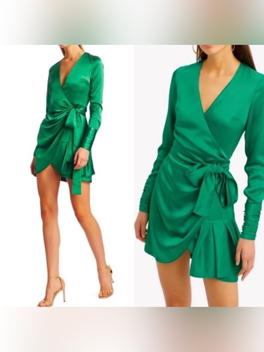 ALEXIS Komosa Wrap Mini Dress Emerald Wrap Dress